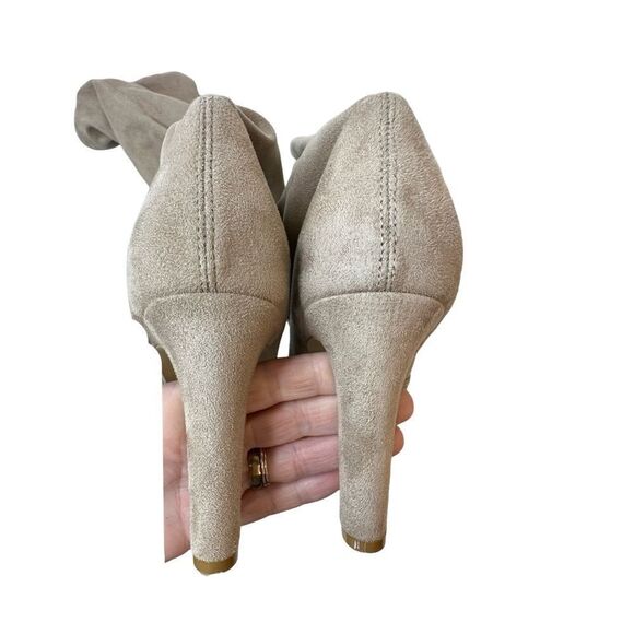 Express "TISSU" Ultra High Heel Boots Tan Over The Knee Women's Stretch Size 9 - Picture 9 of 14